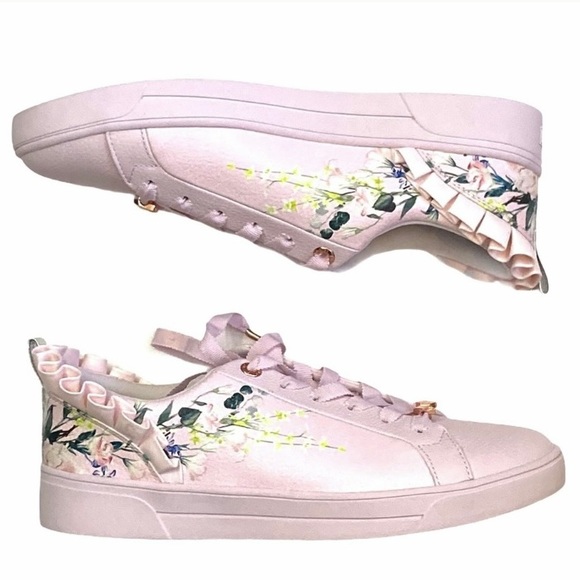Ted Baker Shoes - Ted Baker Astrina Floral Leather Ruffle Sneaker